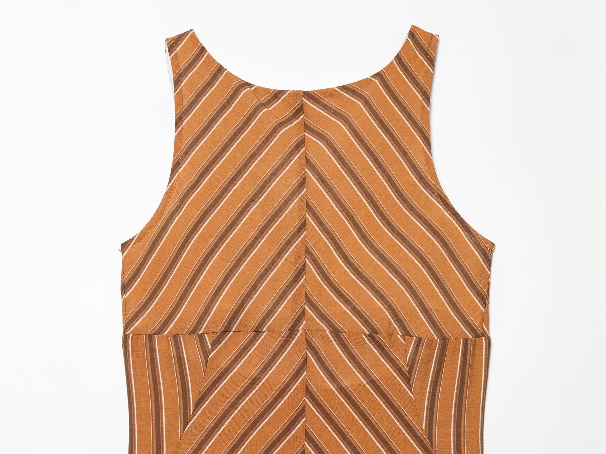 Women's sexy backless striped MIDI dress