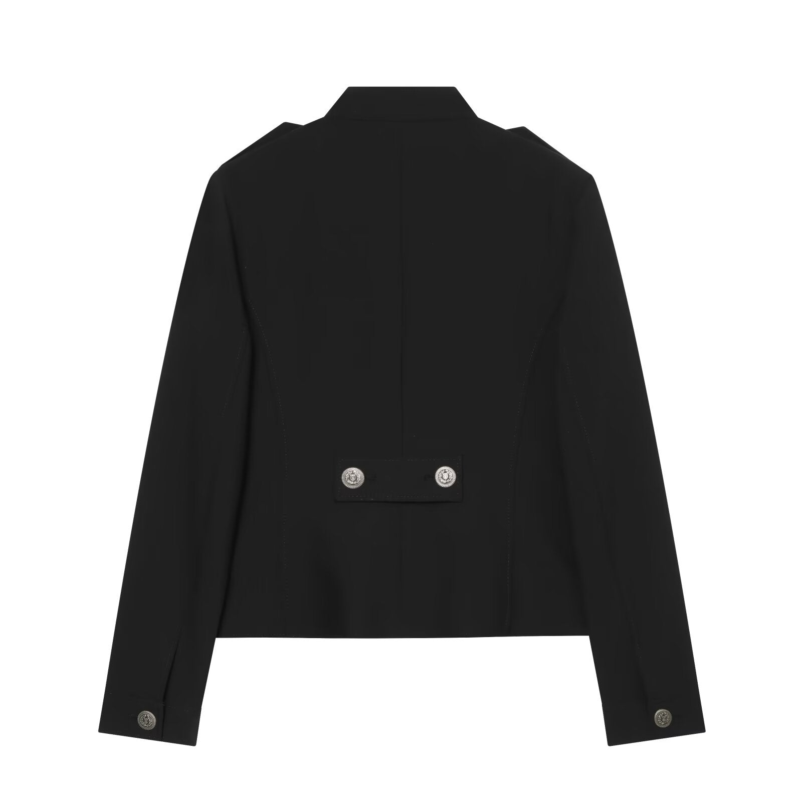 Women's With shoulder pads slim double breasted jacket