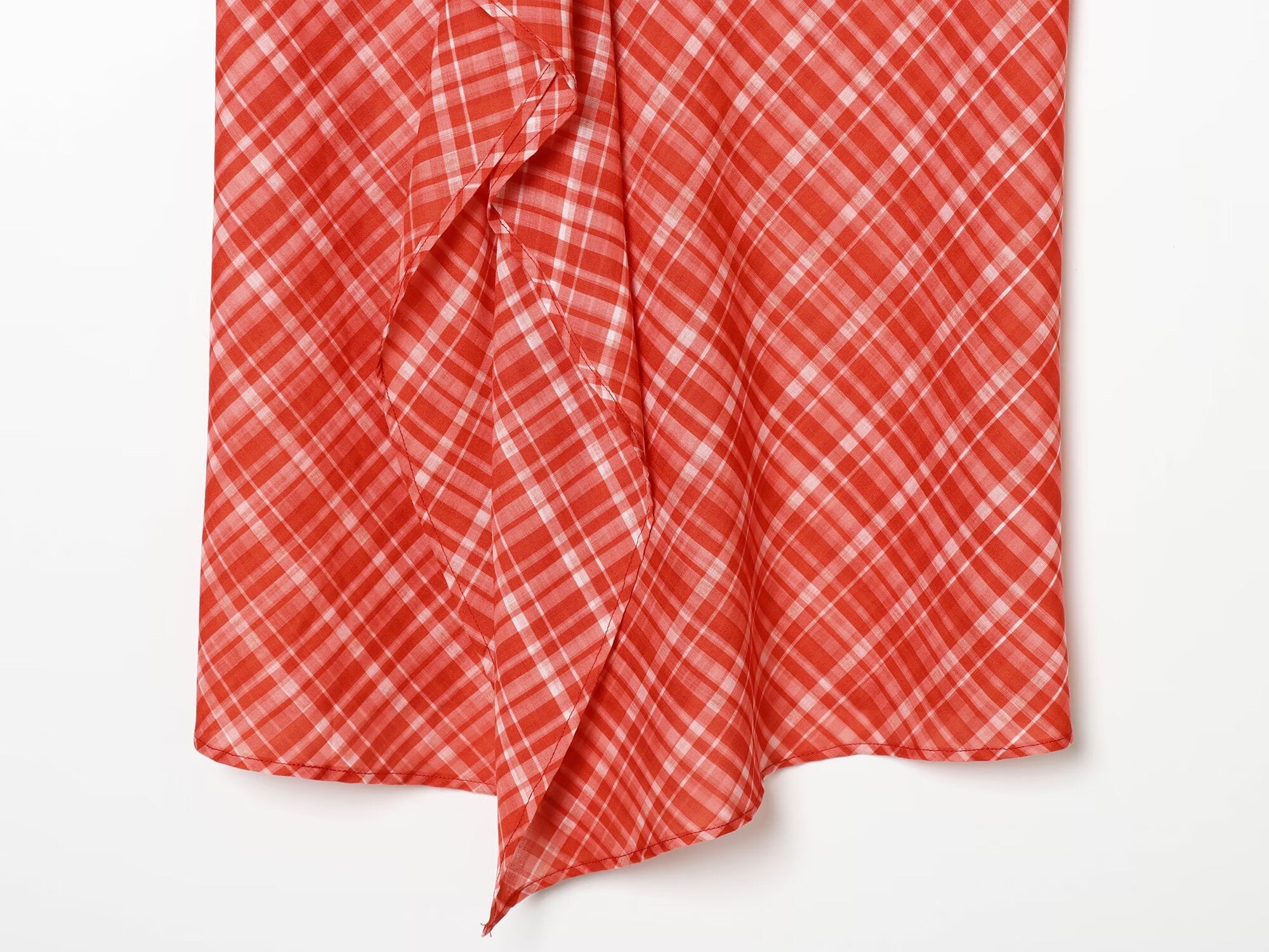 Women's layered decorative Plaid Midi skirt