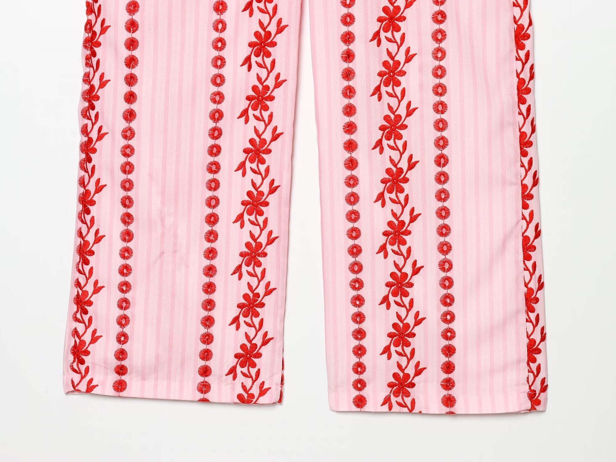 Women's casual hollowed out embroidered pants