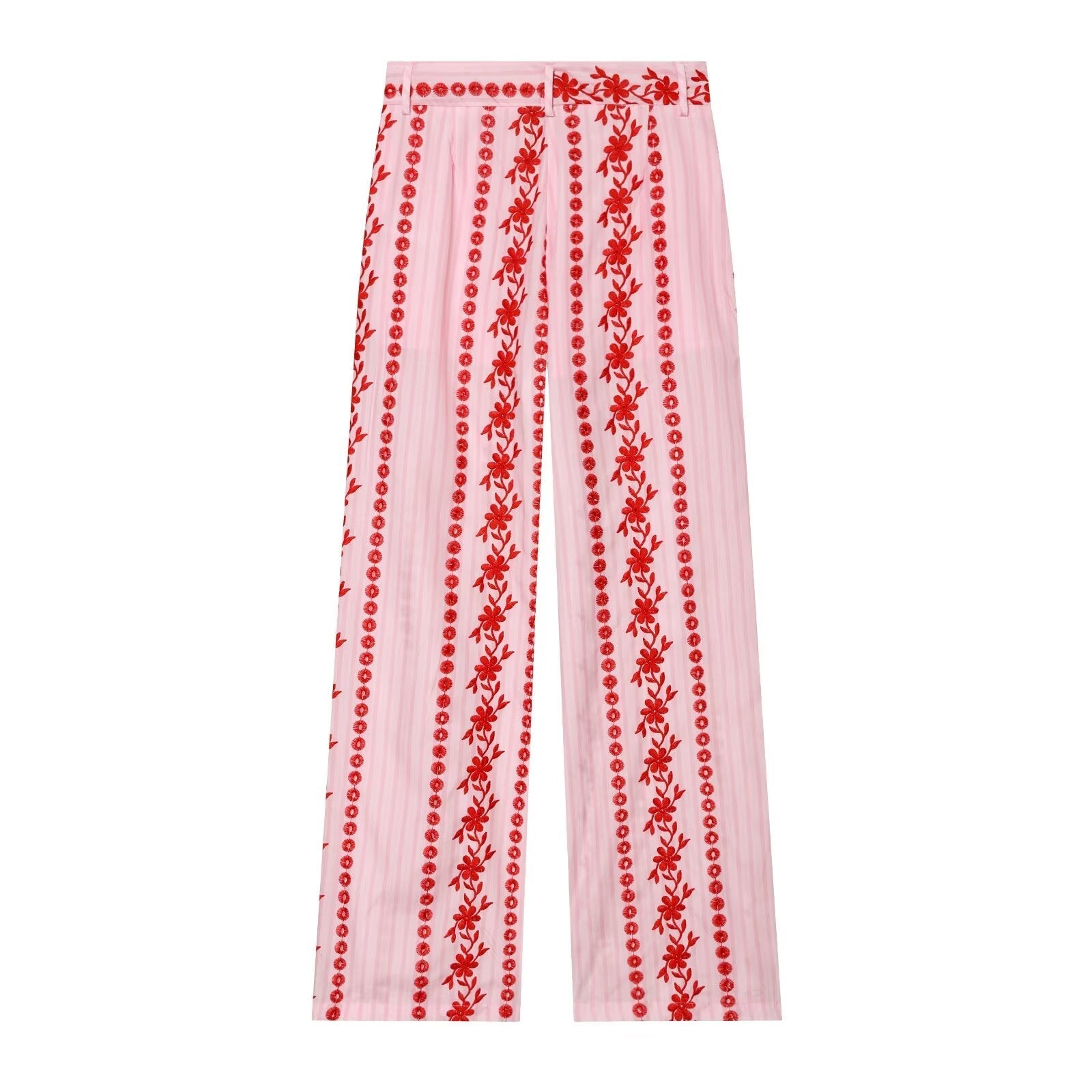 Women's casual hollowed out embroidered pants