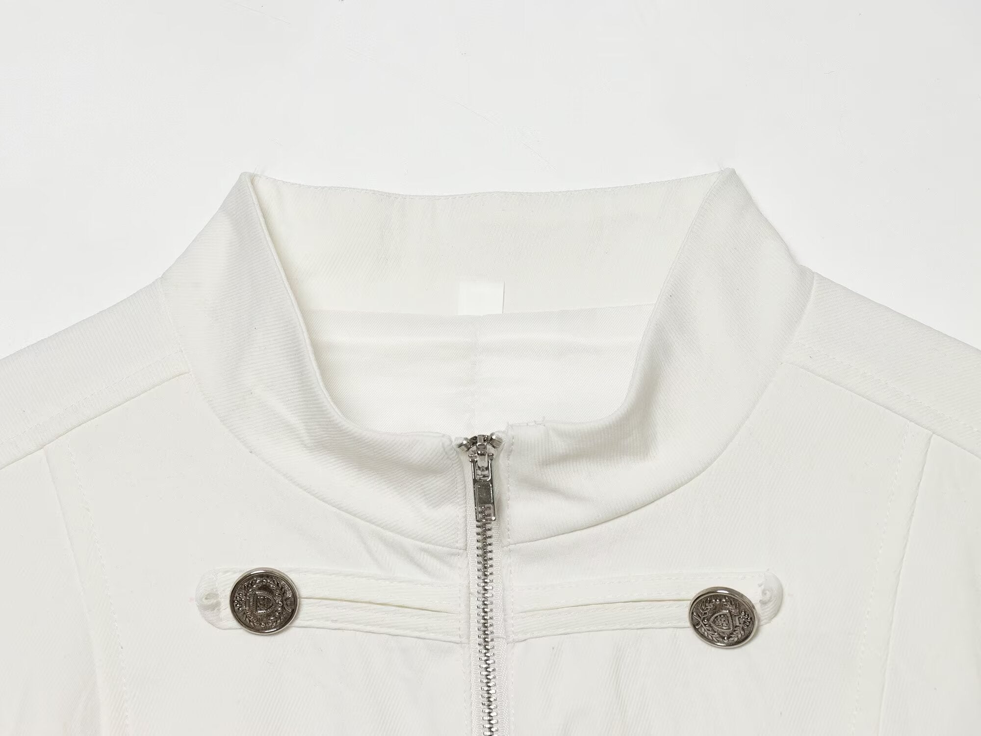Women's standing collar breasted decorative Blazer Coat