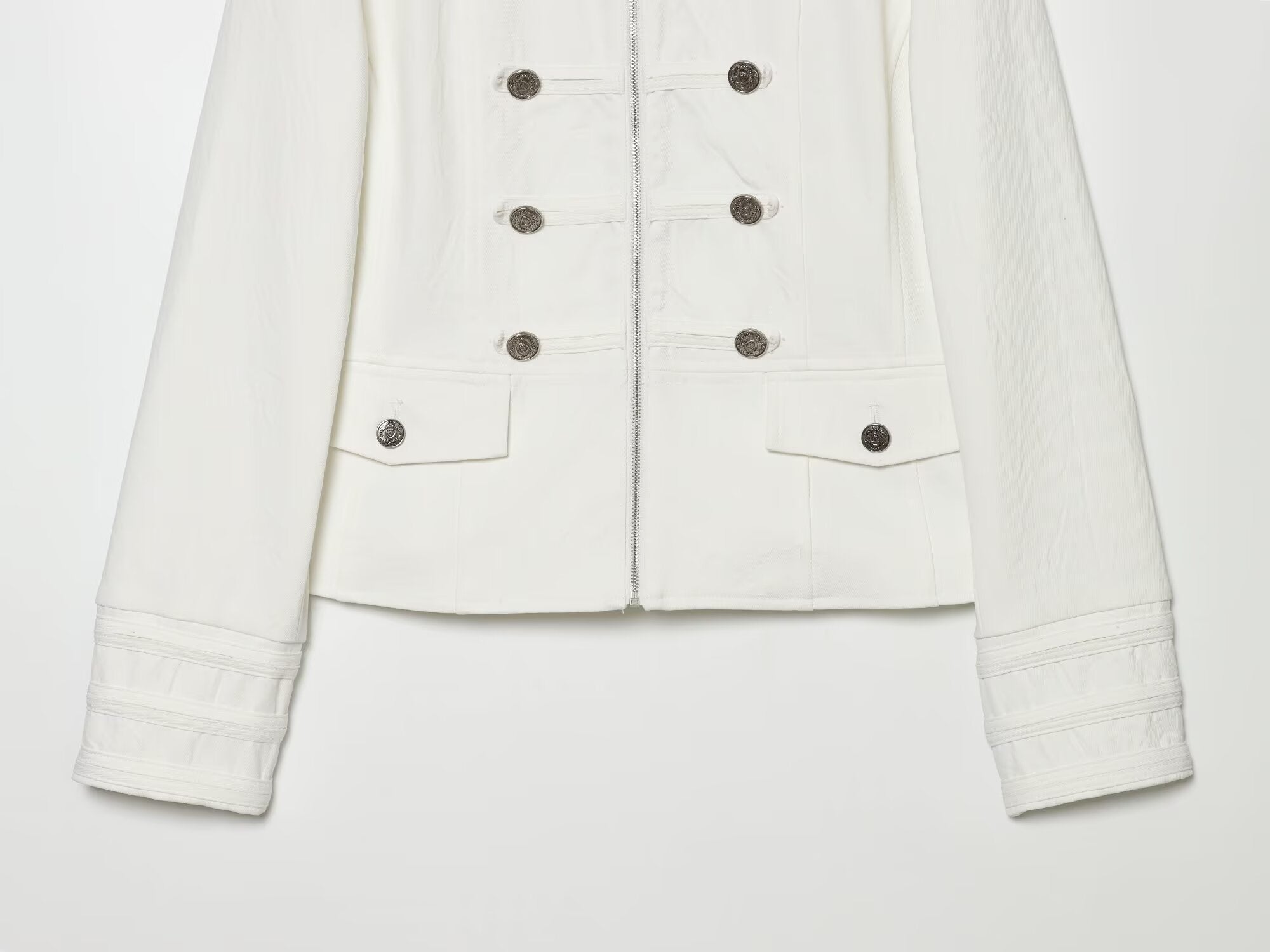 Women's standing collar breasted decorative Blazer Coat